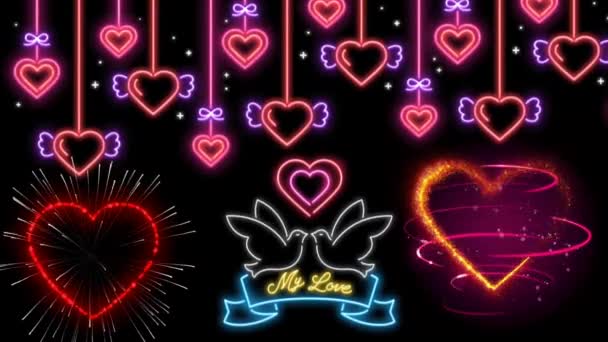 New Best Happy Valentines Day Festival Celebration Colourful Stylish Front — стокове відео