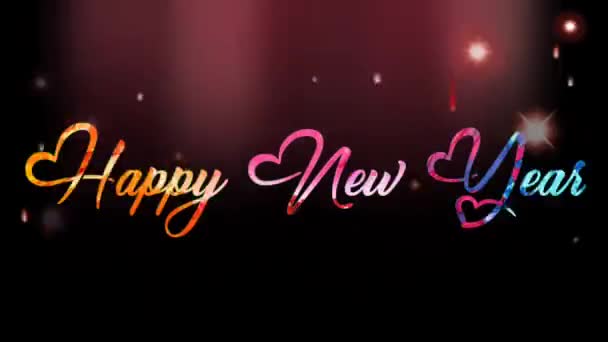 New Best Animate Happy New Year Celebration Colourful Stylish Front — Stock Video