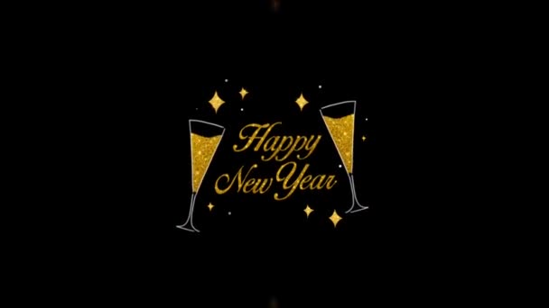 Nuevo Mejor Feliz Año Nuevo Celebración Colorido Elegante Texto Frontal — Vídeo de stock