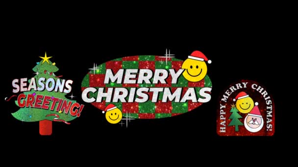 New Best Merry Christmas Celebration Colourful Stylish Front Text Background — 비디오