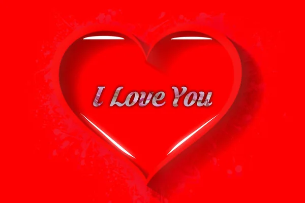 Сердечная Икона Капля Воды Love You Слово Графический Дизайн Красный — стоковое фото