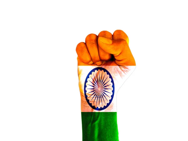 Solidaritet Med Indien Flagga Hand Design Illustration Bilder Bakgrund — Stockfoto