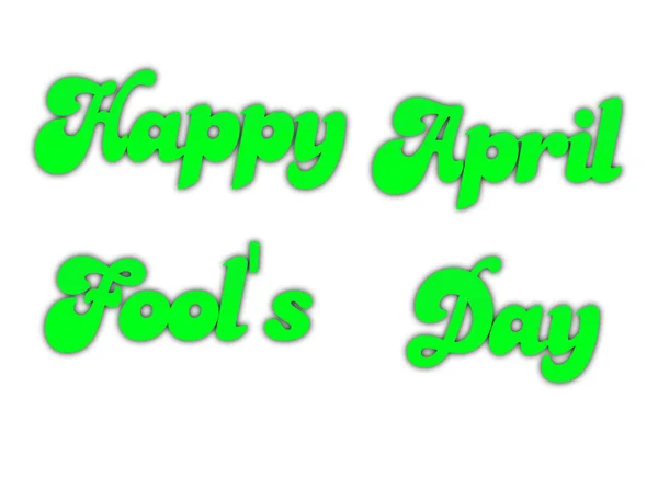 Happy April Fool Day Text White Background — Stock Photo, Image