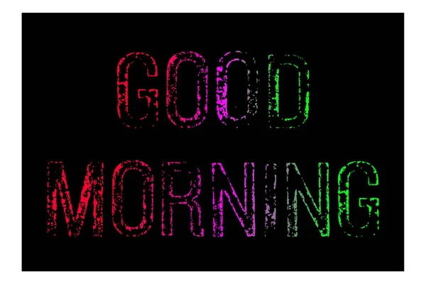 Good Morning Letletlettering Text Illustration Photos Black Background — 스톡 사진