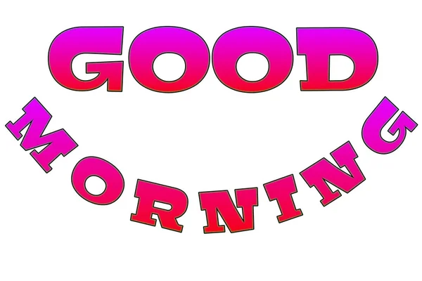 Good Morning Lettering Text White Background Illustration Photos — Stock Photo, Image