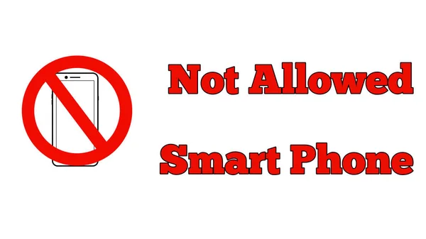 Allowed Smart Phone Lettering Text White Background Illustration Photos — Foto de Stock