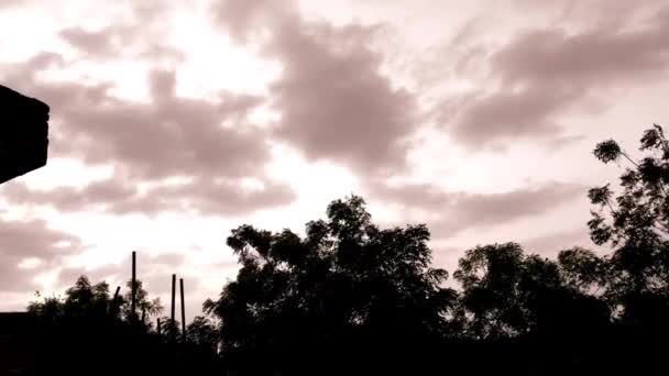 Vacker Short Indian Village Monsoon Säsong Cloud Och Träd Natur — Stockvideo