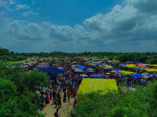 Zezra Viramgam Ahemdabad Rural Indian Village Fair People Gathered Celebrate — 图库照片