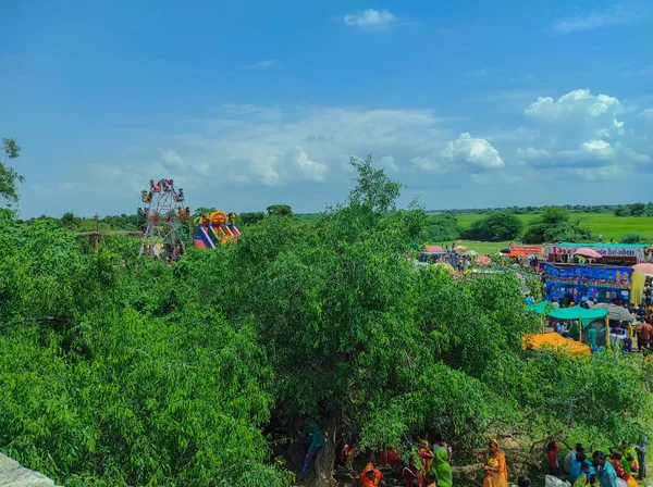 Zezra Viramgam Ahemdabad Rural Indian Village Fair People Gathered Celebrate — ストック写真