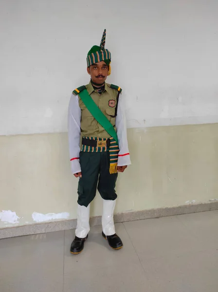August Ahemdabad Gujarat India Security Guard Pared Uniforms Ceremonials Dress — Fotografia de Stock