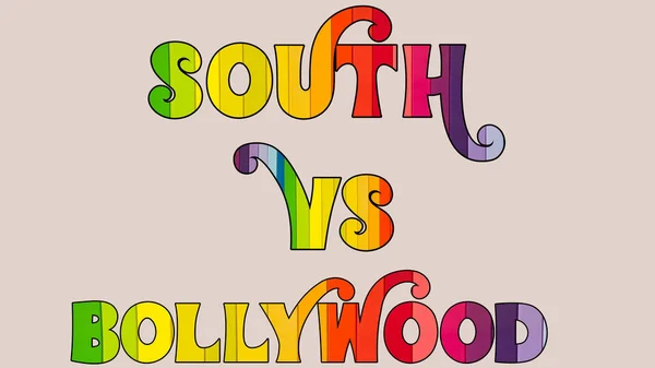 South Bollywood Poster Text Letter Stylish Font Photo Background Wallpaper — Stock fotografie