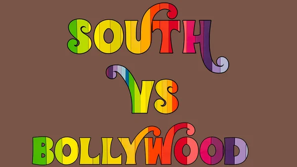 South Bollywood โปสเตอร อความ กษร สไตล แบบอ กษร องท ความคมช — ภาพถ่ายสต็อก