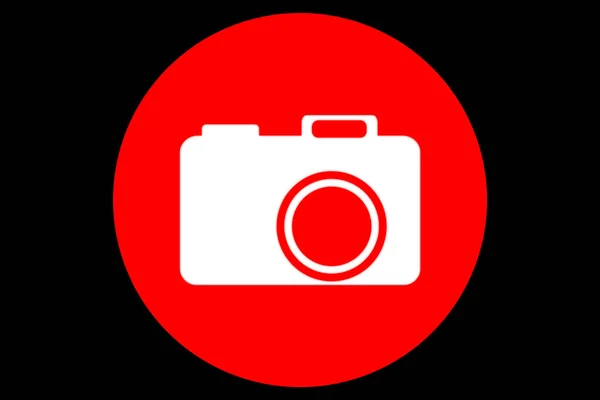Červená Barva Fotoaparát Nové Nejlepší Jedinečné Kreativní Logo Grafický Design — Stock fotografie