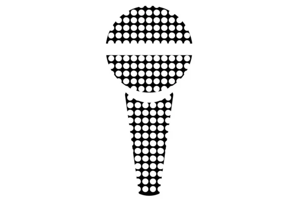 Sziluett Stílus Mikrofon Ikon Hangfelvevő Rádió Közvetítés Audio Podcast Szimbólum — Stock Fotó