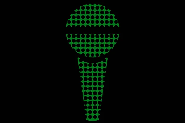 Une Couleur Verte Icônes Microphone Enregistreur Vocal Radio Diffusion Audio — Photo