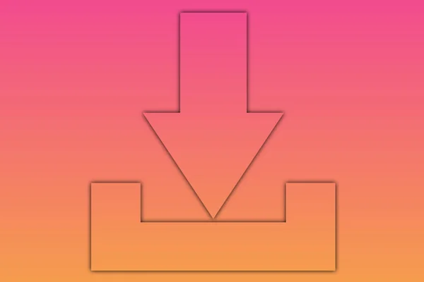 Download Ikon Upload Knap Load Symbol Farverige Geometrisk Gradient Farve - Stock-foto