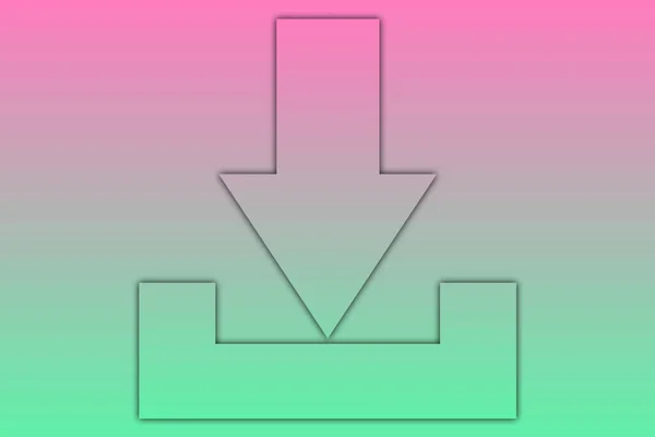 Download Icon Upload Button Load Symbol Colorido Gradiente Geométrico Diseño —  Fotos de Stock
