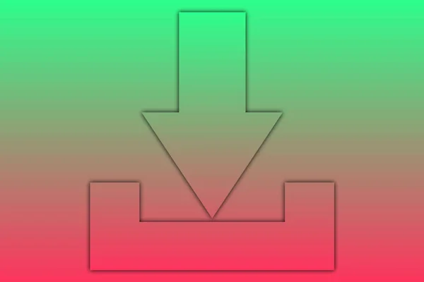 Download Icon Upload Button Load Symbol Πολύχρωμο Γεωμετρική Βαθμίδα Χρώμα — Φωτογραφία Αρχείου