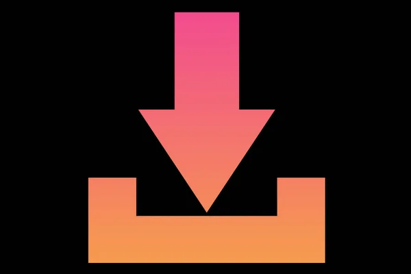 Download Icon Télécharger Bouton Symbole Charge Gradient Géométrique Coloré Couleur — Photo