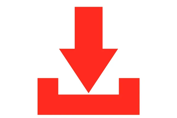 Red Color Download Icon Upload Button Load Symbol Colorful Geometric — стокове фото