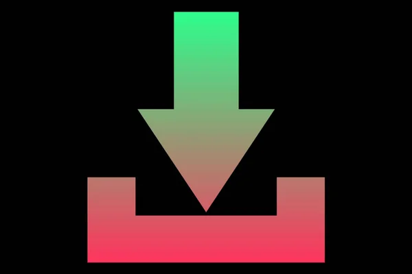 Download Icon Upload Button Load Symbol Kolorowy Gradient Geometryczny Kolor — Zdjęcie stockowe