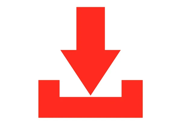 Red Color Download Icoon Upload Knop Load Symbool Kleurrijk Geometrische — Stockfoto