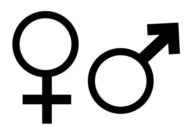 一个轮廓风格的男性女性性取向图标符号形状标志网站性别观念网页按钮设计象形文字用户接口艺术图解信息图形 — 图库照片