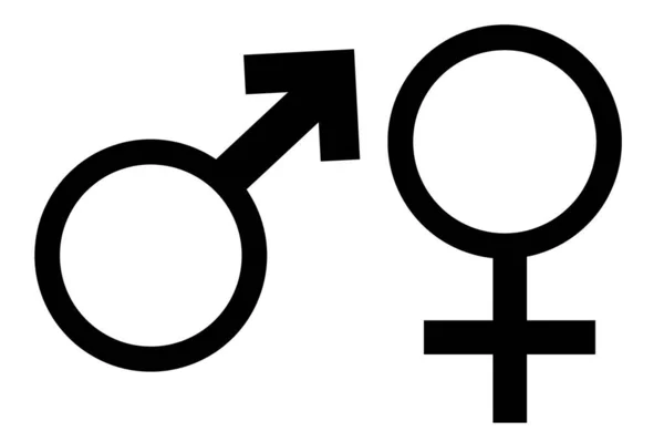 一个轮廓风格的男性女性性取向图标符号形状标志网站性别观念网页按钮设计象形文字用户接口艺术图解信息图形 — 图库照片
