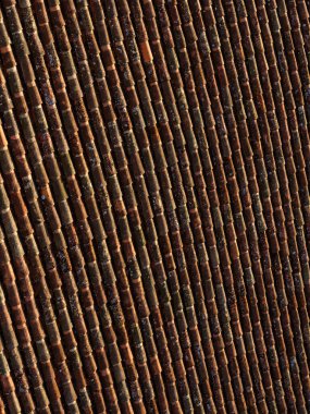 Dikey yerleşim yaşlanmış çatı kiremitleri arkaplanı