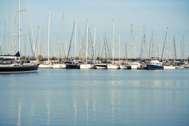 Yatlar Marina de Valencia 'da demirli
