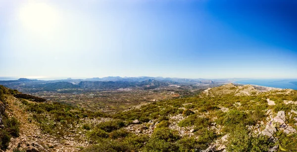 Utsikt Marina Alta Regionen Alicante Spania Fra Montgos Toppmøte Denia – stockfoto