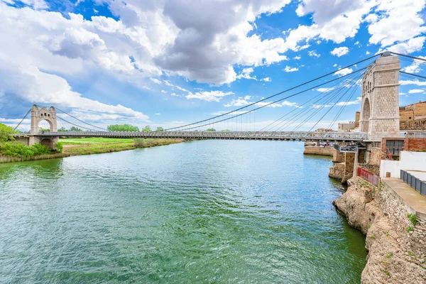Pont Penjant Amposta Localizado Delta Ebro Província Tarragona Catalunha Espanha — Fotografia de Stock