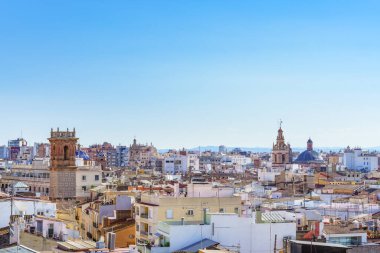 Valencia 'nın manzaralı eski kasabası yukarıdan