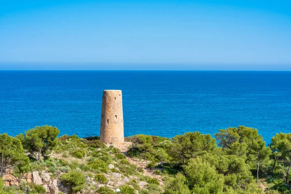 Idyllic Mediterranean Seascape Torre Del Corda Oropesa Del Mar Spain — Stok Foto