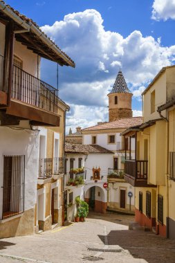 Picturesque Archway View of Arco de San Pedro, beautiful landmark in Guadalupe, Spain