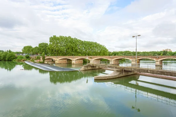 Vista Panorâmica Rio Garonne Toulouse França Pont Halague Tounis — Fotografia de Stock