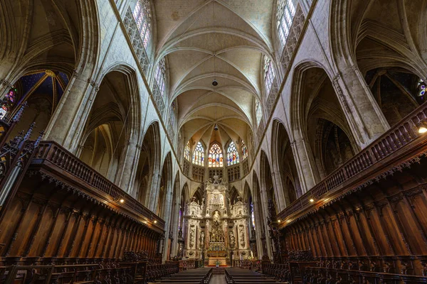 Toulouse France Mai 2022 Intérieur Nef Centrale Chœur Autel Cathédrale — Photo