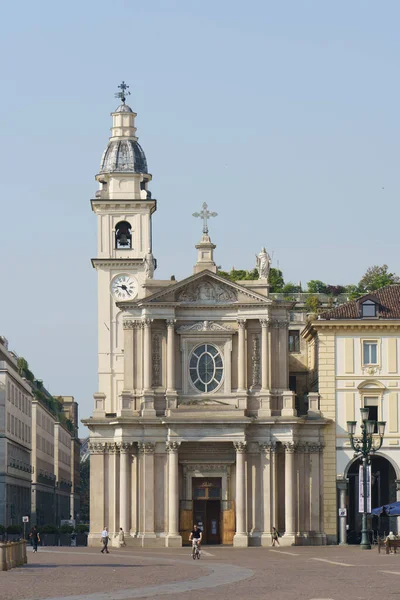 Τορίνο Ιταλία Ιουνίου 2022 Πρόσοψη Της Εκκλησίας San Carlo Borromeo — Φωτογραφία Αρχείου