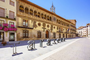 Tarazona, Spain. August 2, 2022. View of the City hall a historical 16th century building 