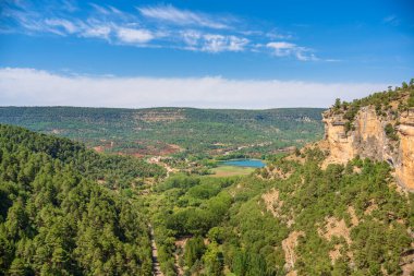 Hiking path known as Escalern la Raya in Una. Serrana de Cuenca Natural Park landscape, Spain