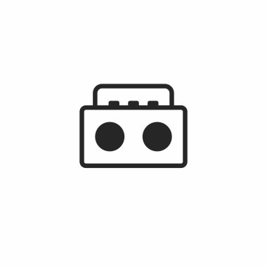 Radyo ikonu. Grafik tasarımı, Web, UI, uygulama için vektör illüstrasyonu.