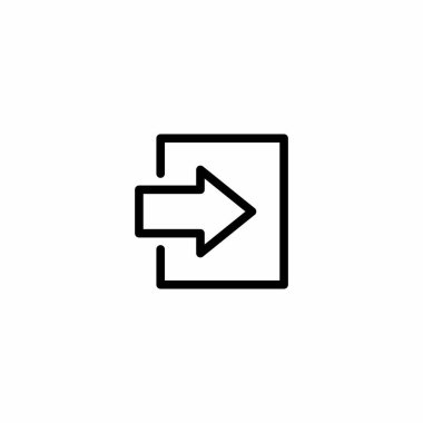 Giriş simgesi. Grafik tasarımı, Web, UI, uygulama için vektör illüstrasyonu.
