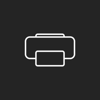 Yazıcı simgesi. Mobil konsept ve web tasarımı için Vektör İllüstrasyonu.