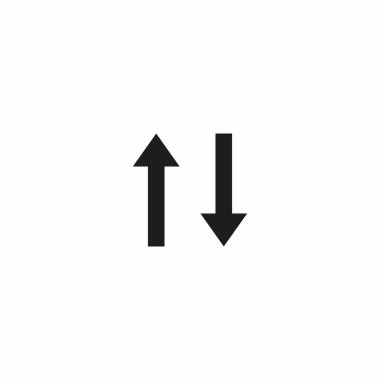 Yukarı aşağı ok. Grafik tasarımı, Web, UI, uygulama için vektör illüstrasyonu.