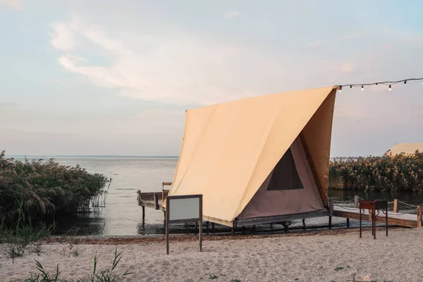 Glamping Tent Forest Luxury Tent Sea View Nature Green Tourism — Fotografia de Stock