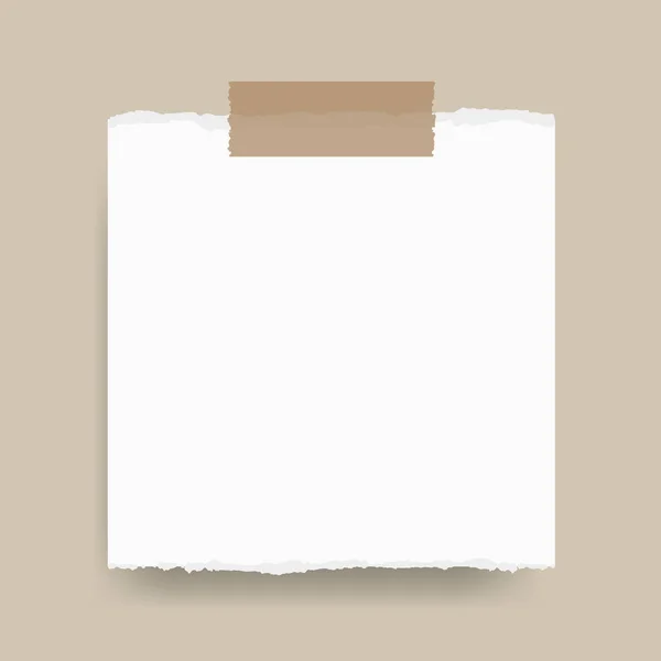 Note Memo Paper Adhesive Tape Copy Space Vector Illustration — 스톡 벡터