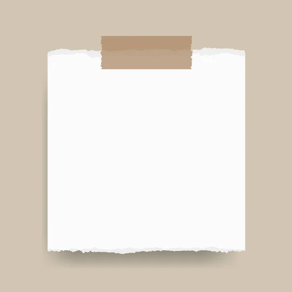 Note Memo Paper Adhesive Tape Copy Space Vector Illustration — Vector de stock