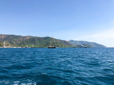 Landscape sea and mountains.