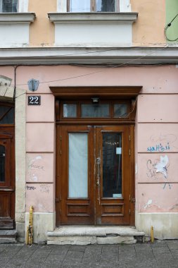 Beautiful vintage doors in urban architecture