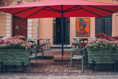 Cozy cafe in the city of Lviv